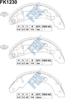 FBK FK1230 - Kit ganasce freno autozon.pro