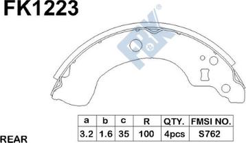 FBK FK1223 - Kit ganasce freno autozon.pro