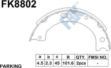 FBK FK8802 - Kit ganasce freno autozon.pro