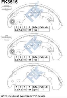 FBK FK3515 - Kit ganasce freno autozon.pro