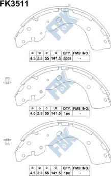 FBK FK3511 - Kit ganasce freno autozon.pro