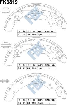 FBK FK3819 - Kit ganasce freno autozon.pro