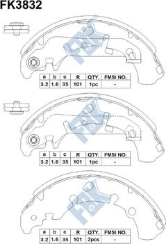 FBK FK3832 - Kit ganasce freno autozon.pro