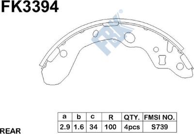 FBK FK3394 - Kit ganasce freno autozon.pro