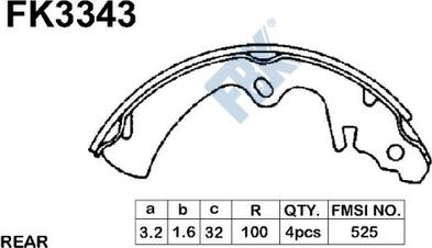 FBK FK3343 - Kit ganasce freno autozon.pro