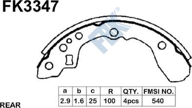 FBK FK3347 - Kit ganasce freno autozon.pro