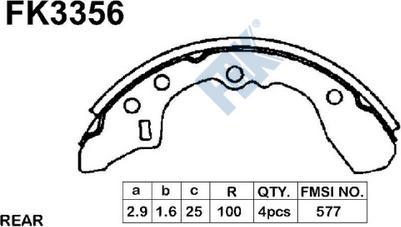 FBK FK3356 - Kit ganasce freno autozon.pro