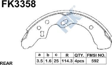 FBK FK3358 - Kit ganasce freno autozon.pro