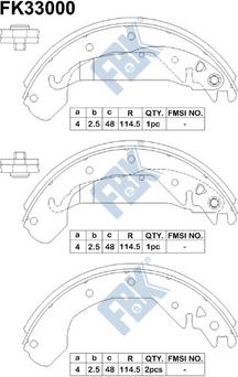 FBK FK33000 - Kit ganasce freno autozon.pro