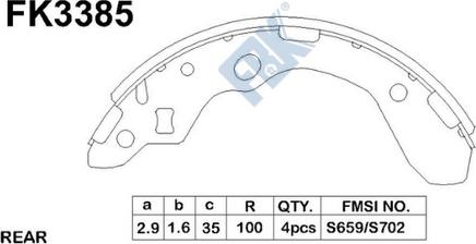 FBK FK3385 - Kit ganasce freno autozon.pro