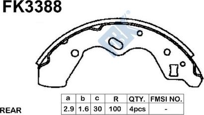 FBK FK3388 - Kit ganasce freno autozon.pro