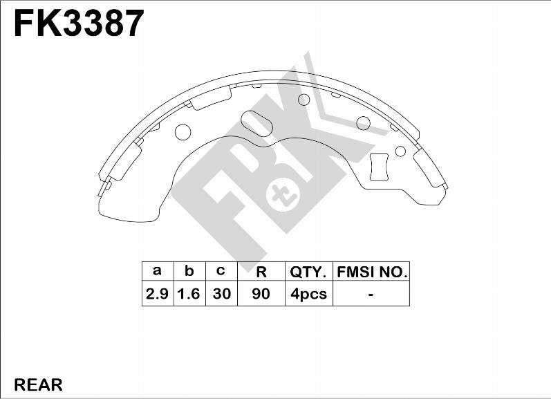 FBK FK3387 - Kit ganasce freno autozon.pro