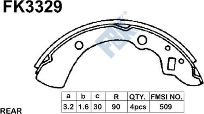 FBK FK3329 - Kit ganasce freno autozon.pro