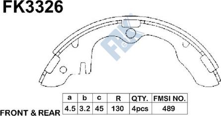 FBK FK3326 - Kit ganasce freno autozon.pro