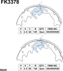 FBK FK3378 - Kit ganasce freno autozon.pro