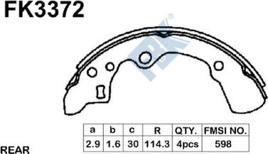 FBK FK3372 - Kit ganasce freno autozon.pro