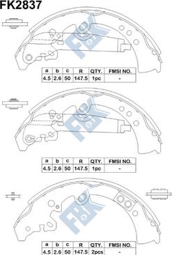 FBK FK2837 - Kit ganasce freno autozon.pro