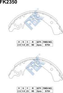 FBK FK2350 - Kit ganasce freno autozon.pro