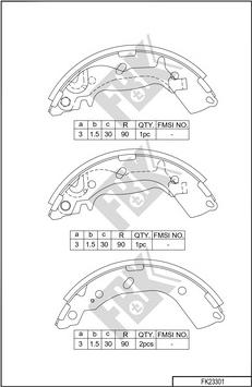 FBK FK23301 - Kit ganasce freno autozon.pro