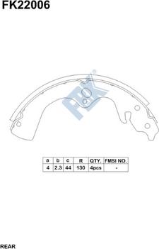 FBK FK22006 - Kit ganasce freno autozon.pro