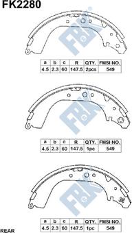 FBK FK2280 - Kit ganasce freno autozon.pro