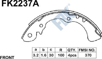 FBK FK2237A - Kit ganasce freno autozon.pro