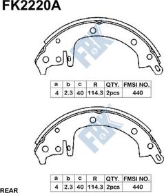 FBK FK2220A - Kit ganasce freno autozon.pro