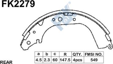 FBK FK2279 - Kit ganasce freno autozon.pro