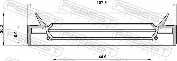 Febest 95MES-461071120C - Anello tenuta, Differenziale autozon.pro