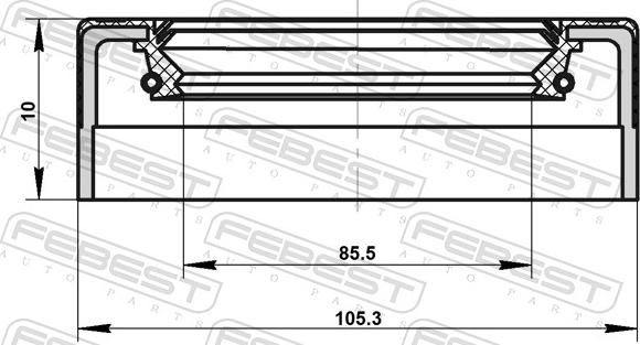 Febest 95NEY-871051011X - Anello tenuta, Mozzo ruota autozon.pro