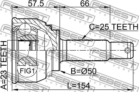 Febest 0410-011 - Kit giunti, Semiasse autozon.pro