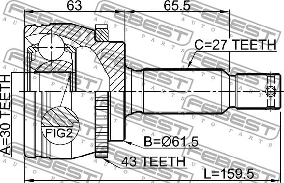 Febest 0410-D81WA43 - Kit giunti, Semiasse autozon.pro