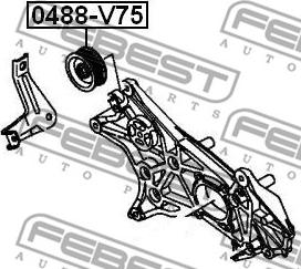 Febest 0488-V75 - Galoppino / Guidacinghia, Cinghia Poly-V autozon.pro