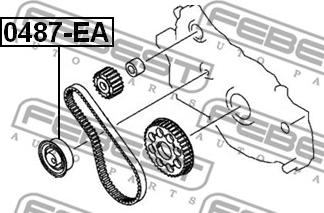 Febest 0487-EA - Galoppino / Guidacinghia, Cinghia Poly-V autozon.pro