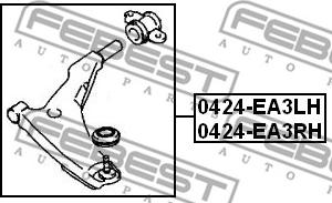 Febest 0424-EA3RH - Braccio oscillante, Sospensione ruota autozon.pro