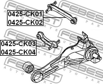 Febest 0425-CK02 - Braccio oscillante, Sospensione ruota autozon.pro