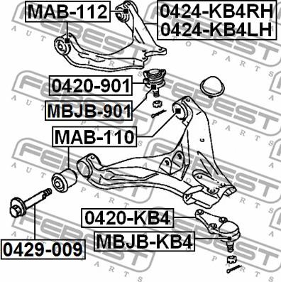 Febest 0420-KB4 - Giunto di supporto / guida autozon.pro