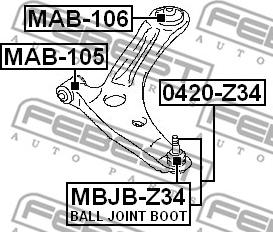 Febest 0420-Z34 - Giunto di supporto / guida autozon.pro