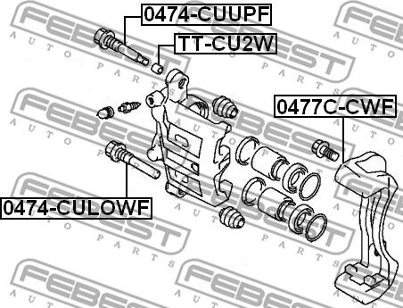 Febest 0474-CYLOWF - Perno di guida, Pinza freno autozon.pro