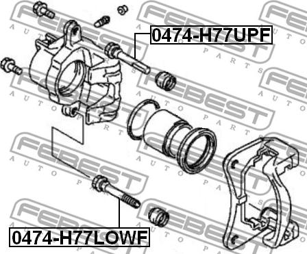 Febest 0474-H77UPF - Perno di guida, Pinza freno autozon.pro