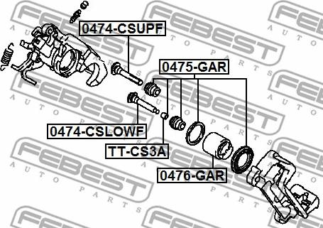 Febest 0475-GAR - Kit riparazione, Pinza freno autozon.pro