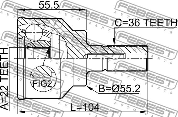 Febest 0510-040 - Kit giunti, Semiasse autozon.pro