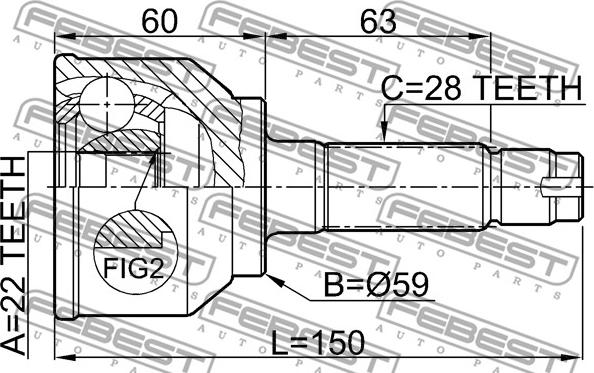 Febest 0510-042 - Kit giunti, Semiasse autozon.pro