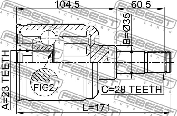 Febest 0511-GEMTLH - Kit giunti, Semiasse autozon.pro