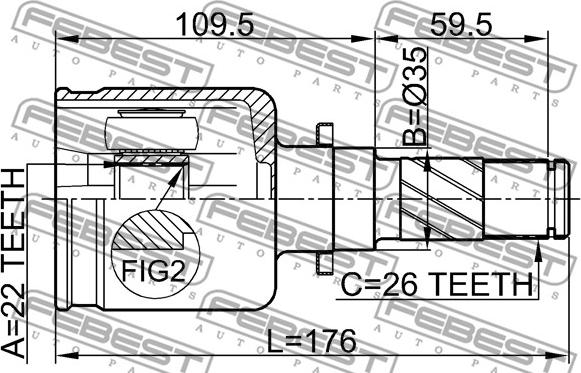 Febest 0511-M316ATLH - Kit giunti, Semiasse autozon.pro