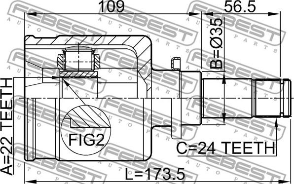 Febest 0511-M316MTLH - Kit giunti, Semiasse autozon.pro