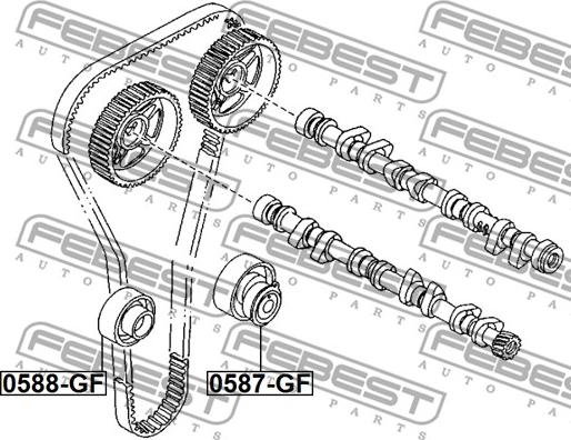 Febest 0587-GF - Rullo tenditore, Cinghia dentata autozon.pro