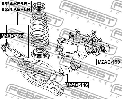 Febest 0524-KERLH - Braccio oscillante, Sospensione ruota autozon.pro