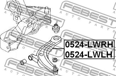 Febest 0524-LWLH - Braccio oscillante, Sospensione ruota autozon.pro