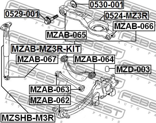 Febest MZAB-066 - Supporto, Braccio oscillante autozon.pro